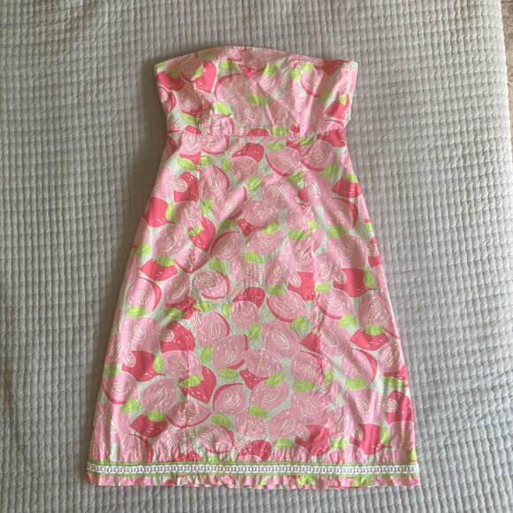 Lilly Pulitzer White Label Sabrina Strapless Tie Back Dress, size 8 - Picture 1 of 8